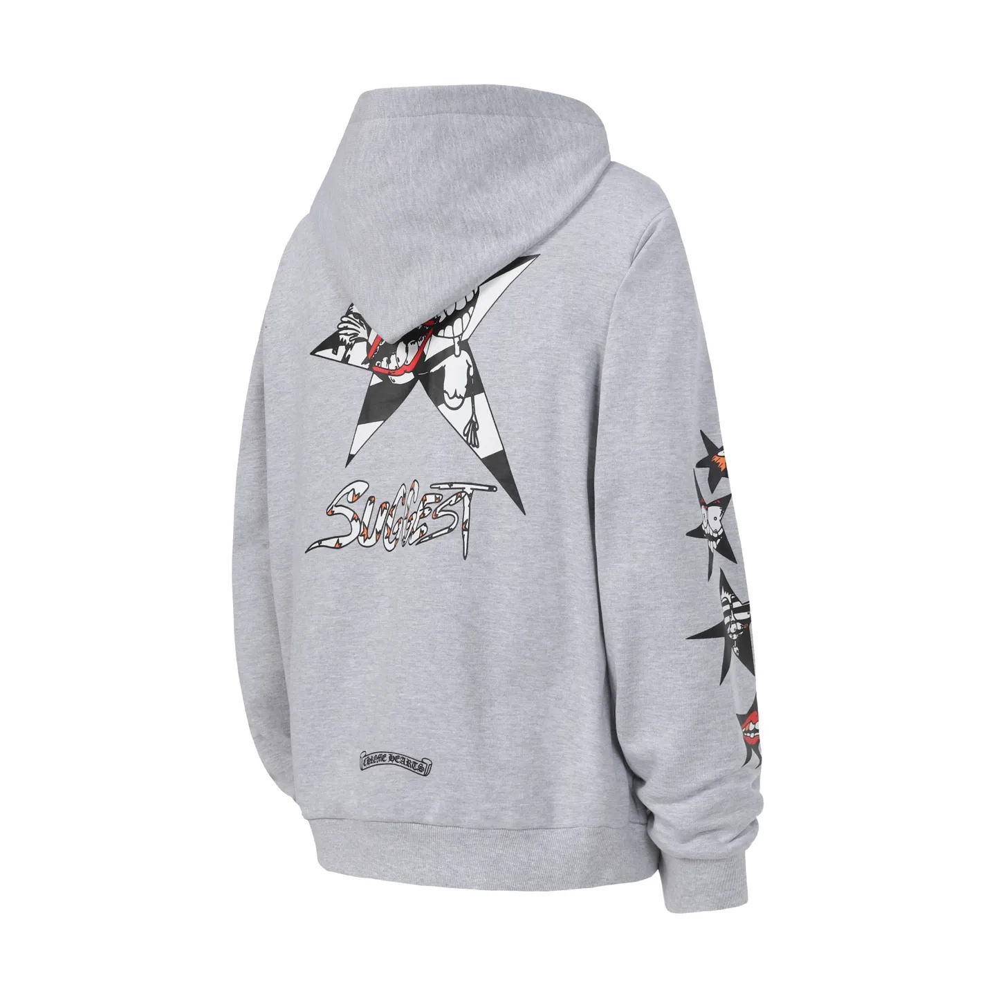 P240 L3109 Cross-border model, please do not place an order if you are pursuing quality - Chrome Hearts/Chrome Hearts pink Sanskrit letter printed hooded sweatshirt - High weight, high density, high quality, soft, delicate and skin-friendly wool, soft and silky to the touch, excellent warmth and skin-friendly properties - Custom-woven and custom-dyed, no color difference, no matter the fabric or workmanship details, beat the ordinary version on the market -Colour: gray -Size: S M L XL
